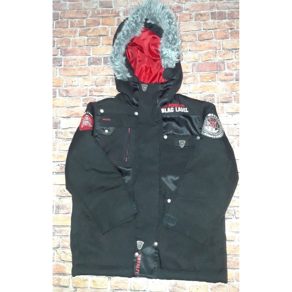 Black Label baby boy's hooded black coat size 2T
